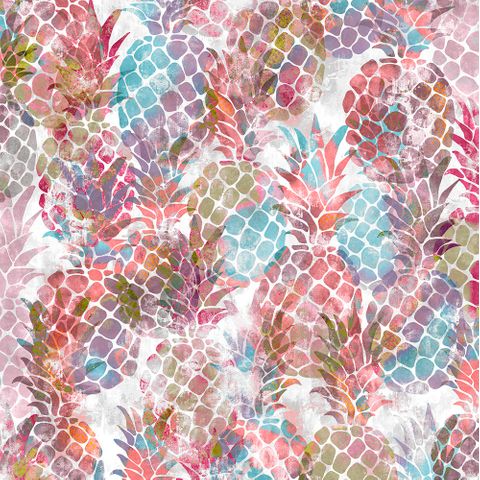 Pineapple Pink Coral Voile Fabric