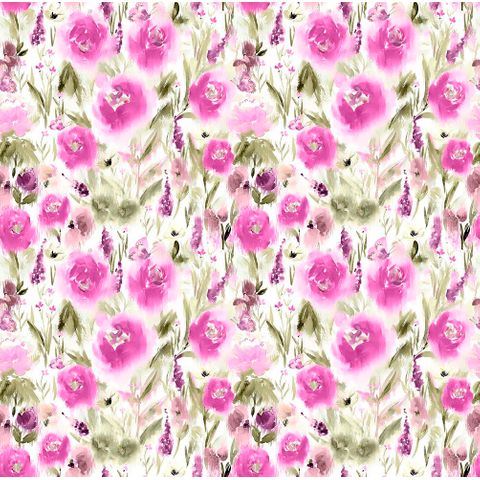 Fleur Peony Voile Fabric