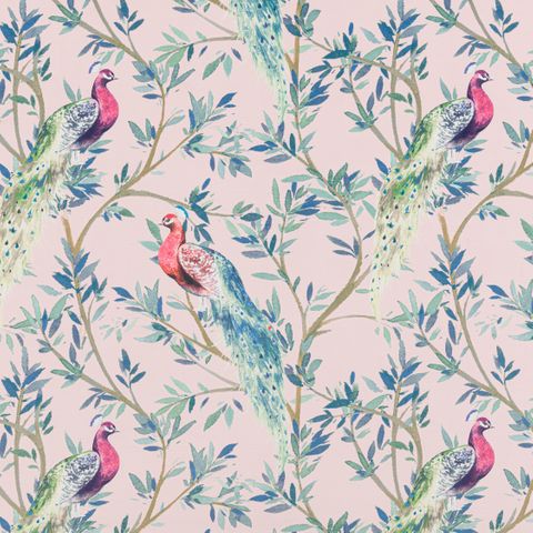 Peacock Blush Upholstery Fabric