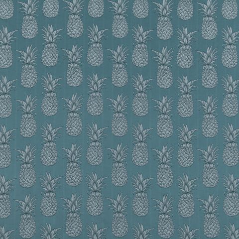 Ananas Teal Voile Fabric