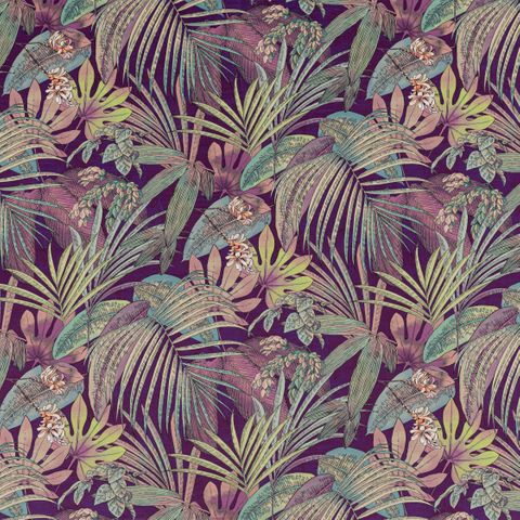 Hutan Palm Plum Upholstery Fabric