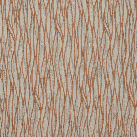 Linear Burnt Orange Voile Fabric