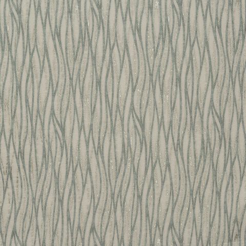 Linear Duck Egg Voile Fabric