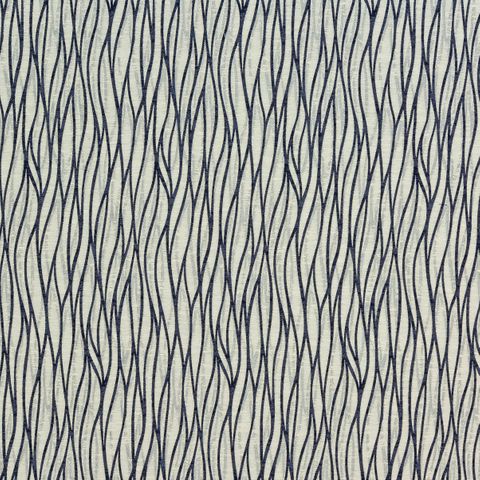 Linear Indigo Voile Fabric