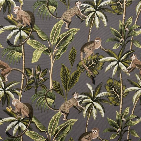 Monkey Grey Upholstery Fabric