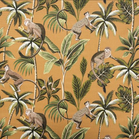 Monkey Ochre Upholstery Fabric