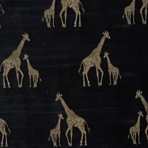 Giraffe Noir Voile Fabric