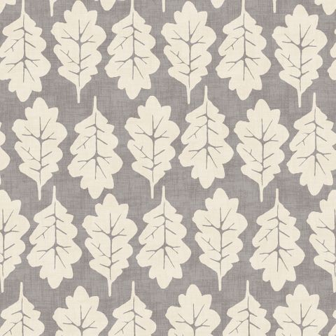 Oak Leaf Pewter Upholstery Fabric