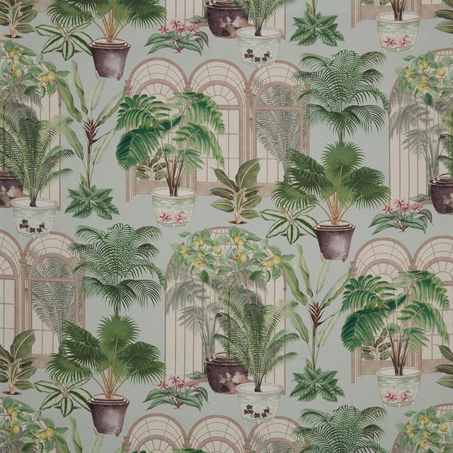 Victorian Glasshouse Mist Upholstery Fabric