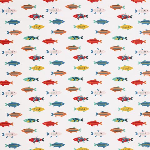 Mr Fish Poppy Upholstery Fabric