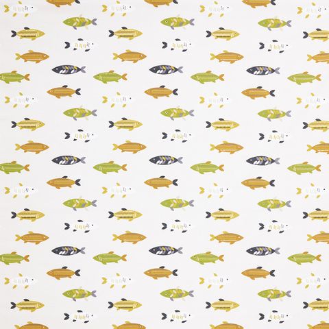 Mr Fish Saffron Upholstery Fabric