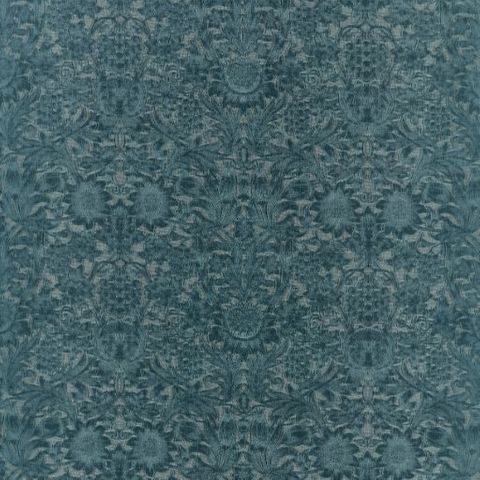 Sunflower Caffoy Velvet Webbs blue Upholstery Fabric