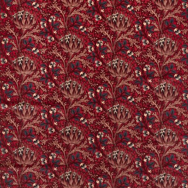 William Morris Wardle Velvets Artichoke Velvet Barbed Berry Upholstery Fabric