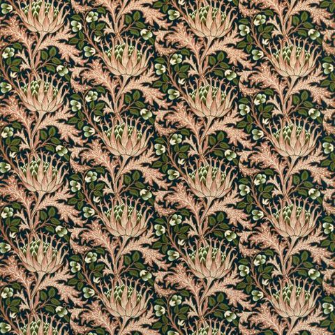 Artichoke Velvet Inky Fingers/Blush Upholstery Fabric