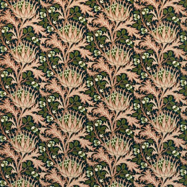 William Morris Wardle Velvets Artichoke Velvet Inky Fingers/Blush