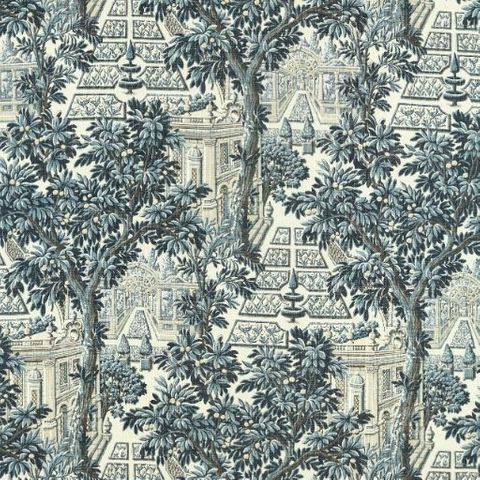 Italian Garden Indigo Upholstery Fabric