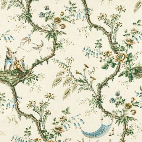 Emperors Musician Evergreen Upholstery Fabric