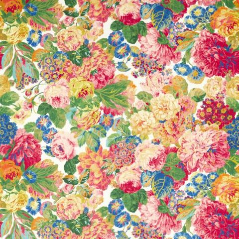 Rose & Peony Cerise Upholstery Fabric