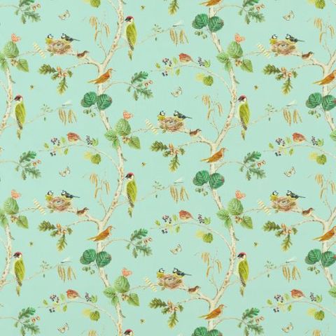 Woodland Chorus Sky Blue/Multi Upholstery Fabric