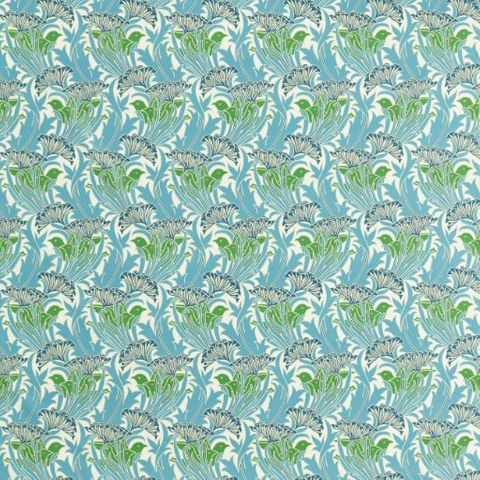 Laceflower Garden Green/Lagoon Upholstery Fabric