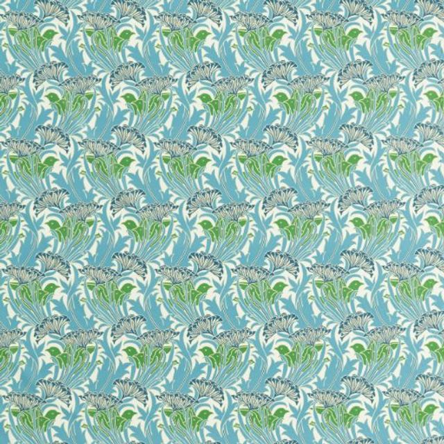 Laceflower Garden Green/Lagoon Voile Fabric