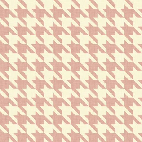 Big Hounds Tooth Cream/Powder Pink Fire Retardant Fabric