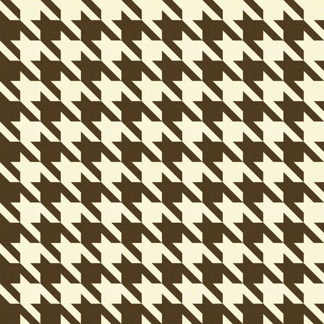 Big Hounds Tooth Cream Taupe Sand Fire Retardant Fabric