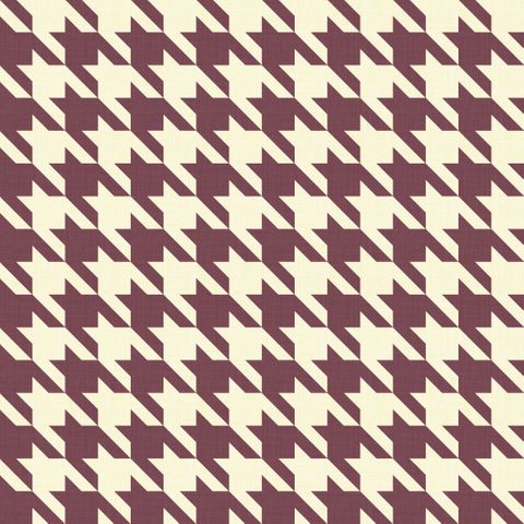 Big Hounds Tooth Cream/Powder Purple Fire Retardant Fabric