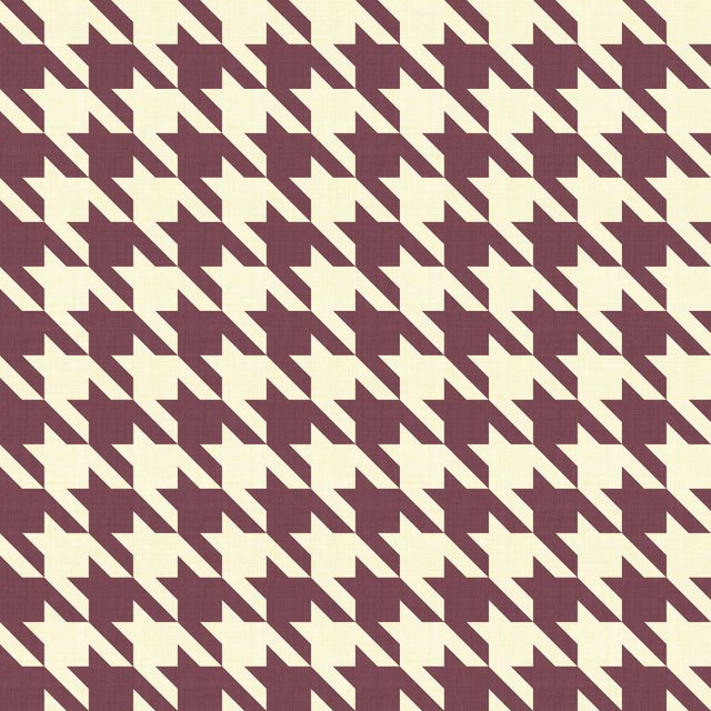 Big Hounds Tooth Cream/Powder Purple Fire Retardant Fabric