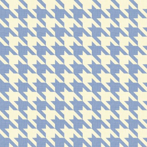 Big Hounds Tooth Cream/Light Blue Fire Retardant Fabric