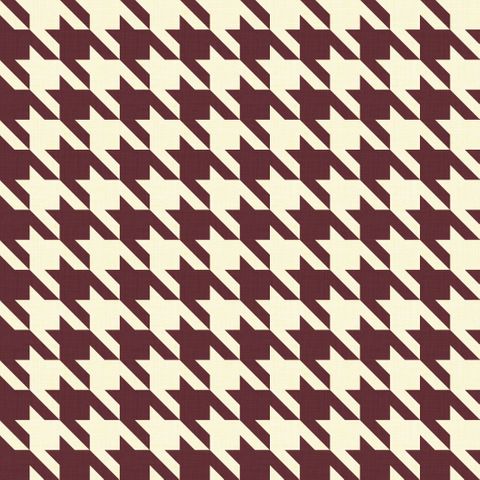 Big Hounds Tooth Cream/Light Damson Fire Retardant Fabric