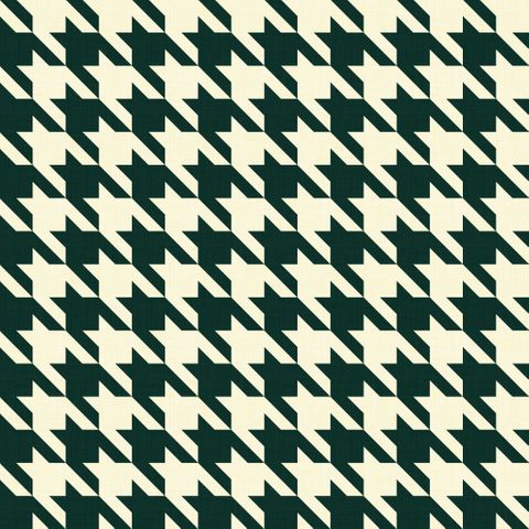 Big Hounds Tooth Cream/Emerald Fire Retardant Fabric