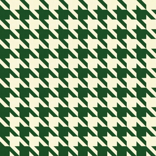 Big Hounds Tooth Cream/Forest Green Fire Retardant Fabric