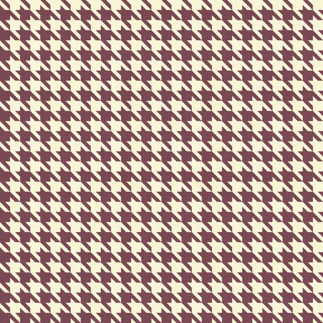 Small Hounds Tooth Cream/Powder Purple Fire Retardant Fabric