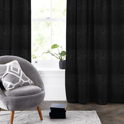 Azurite Black Made To Measure Curtain