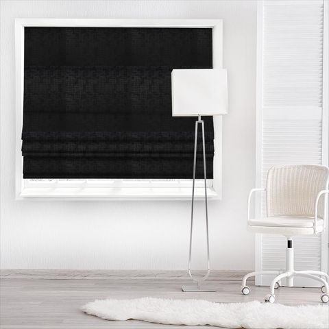 Azurite Black Made To Measure Roman Blind