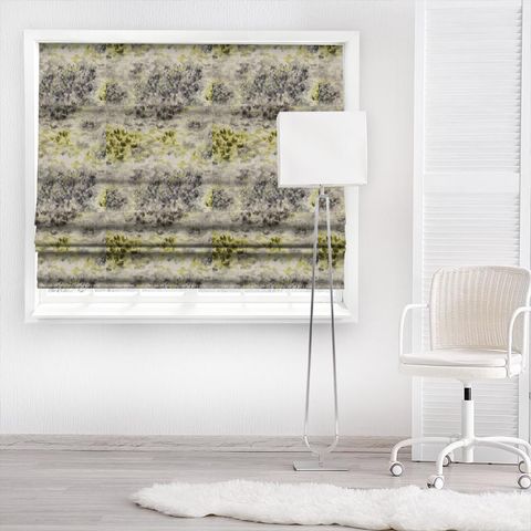 Fiore Charcoal/Chartreuse Made To Measure Roman Blind