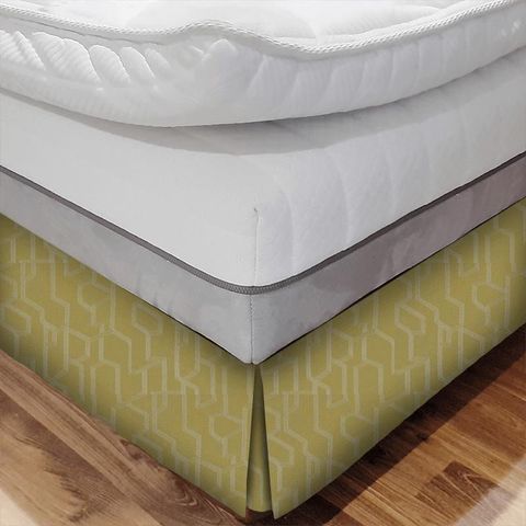 Labyrinth Citron Bed Base Valance