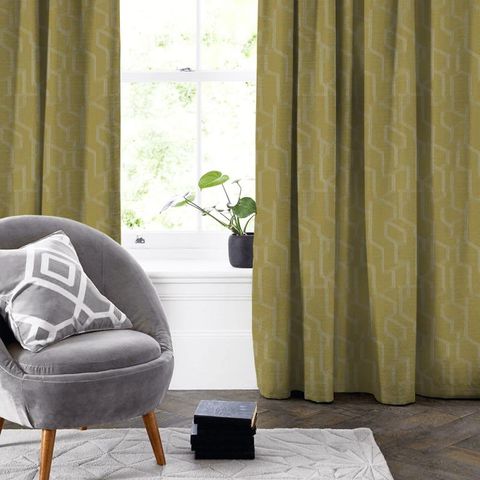 Labyrinth Citron Made To Measure Curtain