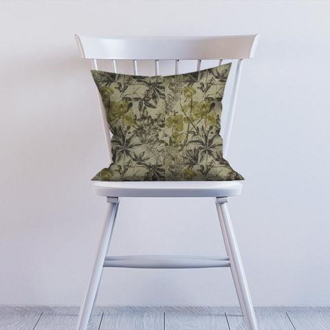 Madagascar Charcoal/Charteuse Cushion