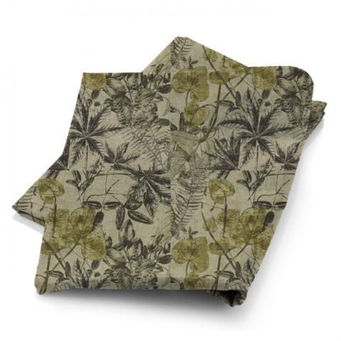 Madagascar Charcoal/Charteuse Fabric