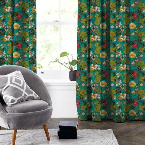 Passiflora Kingfisher Made To Measure Curtain