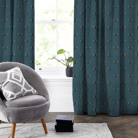 Abeja Teal Made To Measure Curtain