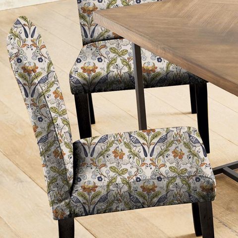 Orchard Birds Denim/Spice Seat Pad Cover