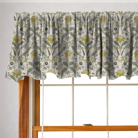Orchard Birds Forest/Chartreuse Valance