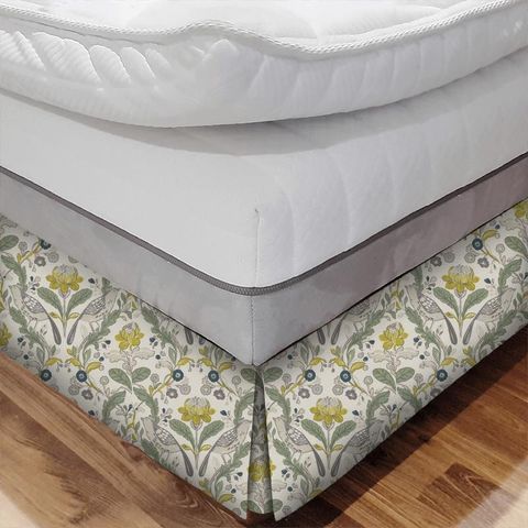 Orchard Birds Forest/Chartreuse Bed Base Valance
