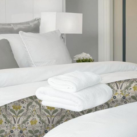 Orchard Birds Forest/Chartreuse Bed Runner