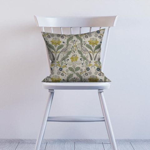 Orchard Birds Forest/Chartreuse Cushion