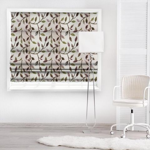 Cervino Cream Aubergine Made To Measure Roman Blind