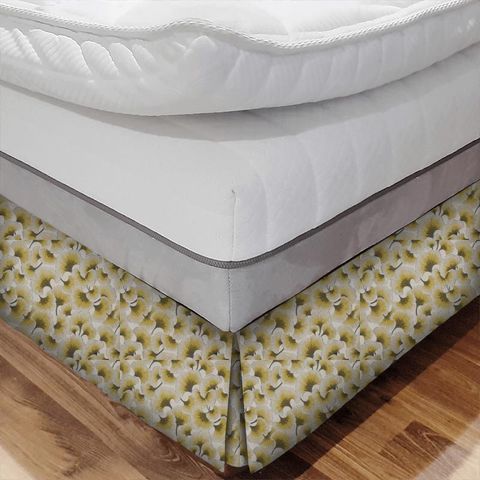 Gingko Ochre Bed Base Valance